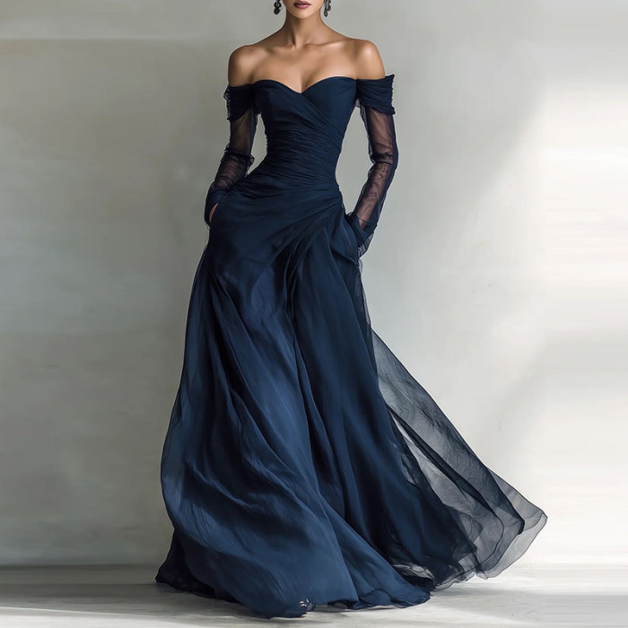 ✨Elegant Solid Strapless Backless Prom Dress✨