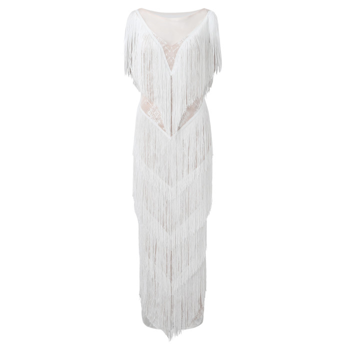 ✨Sexy Deep V Fringed Party Long Dress✨
