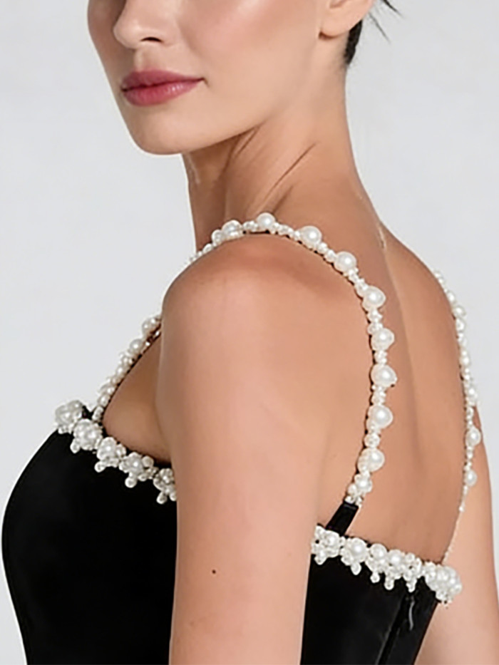 ✨Sexy Off Shoulder Pearl Patchwork Party Dress✨