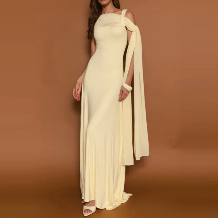 ✨Asymmetric Off Shoulder Slanted Neck Party Dress✨