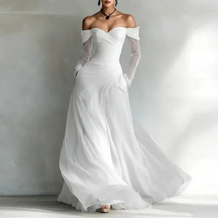 ✨Elegant Solid Strapless Backless Prom Dress✨