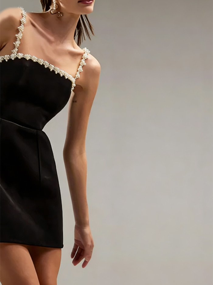 ✨Sexy Off Shoulder Pearl Patchwork Party Dress✨