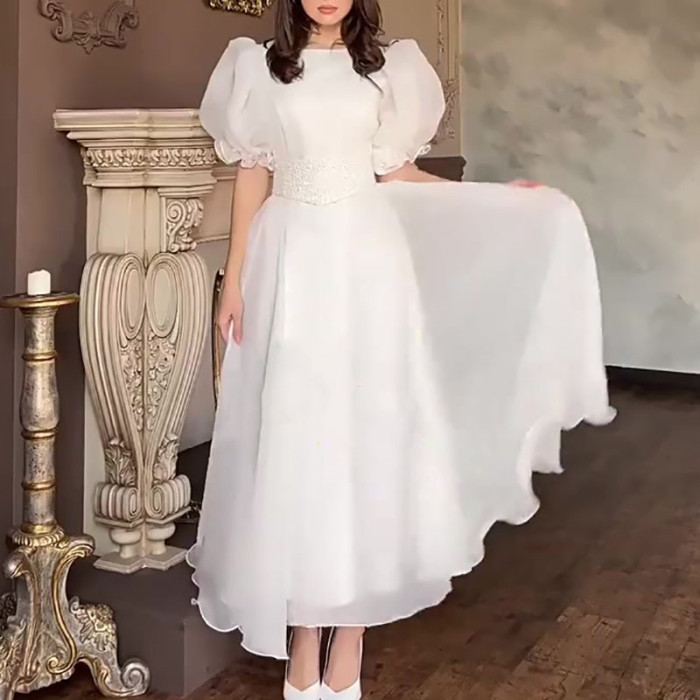 ✨Elegant O-Neck Mesh Formal Guest Dress✨