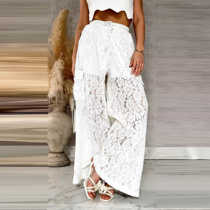 ✨Lace Perspective High Waist Beach Long Pants✨