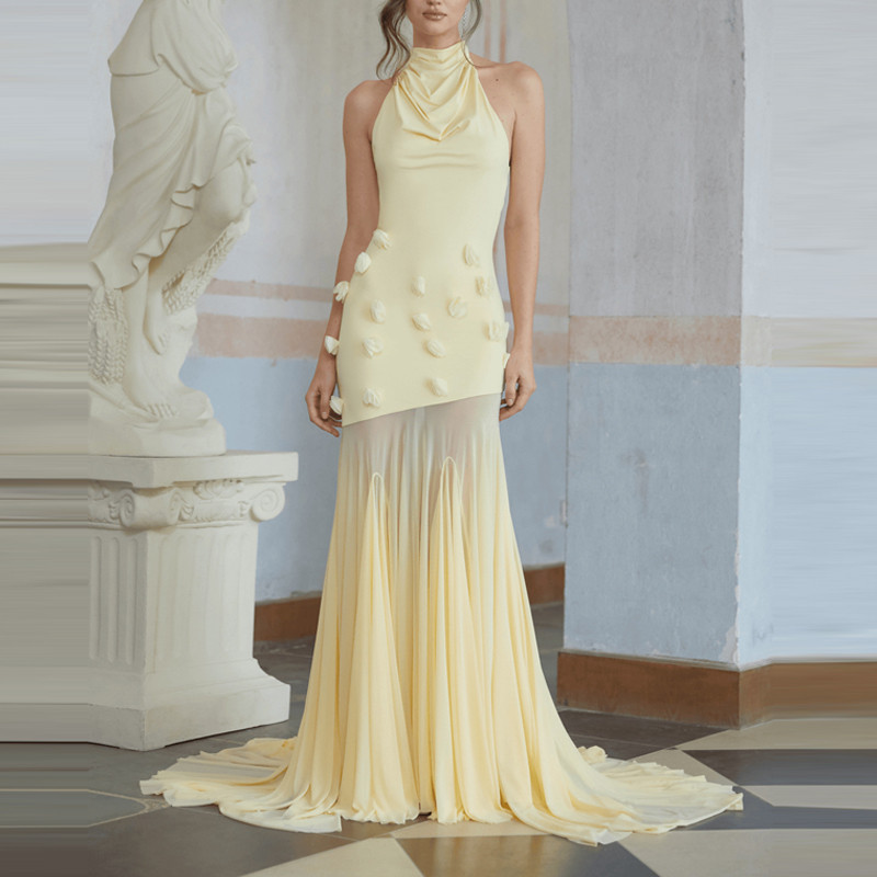 ✨Elegant Halter Pleated Mermaid Banquet Dress✨