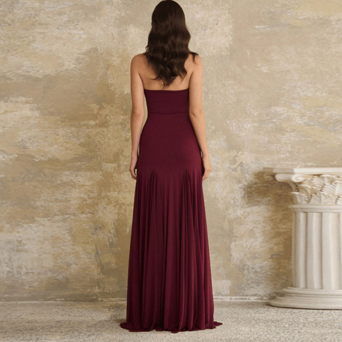✨Elegant Wrap Chest Backless Camisole Long Dress✨