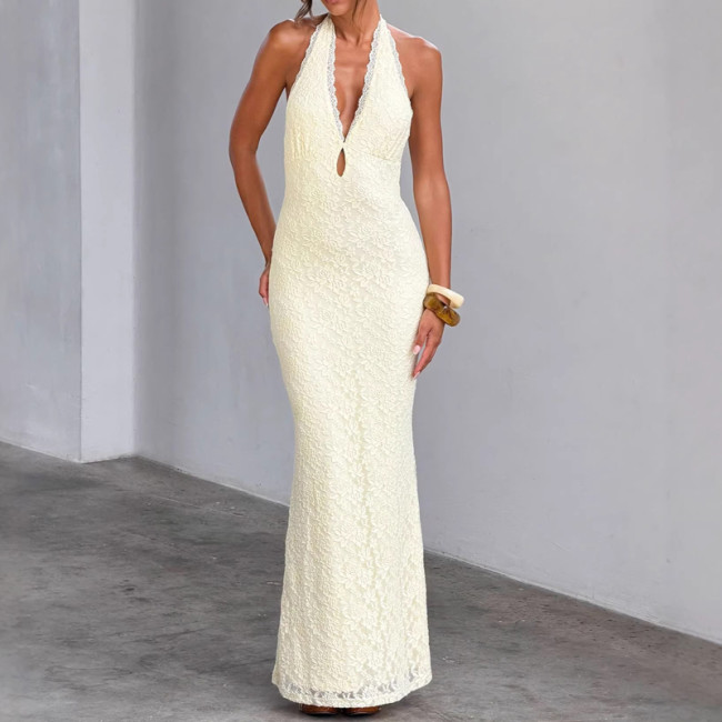 ✨Halter Tie Up Backless Lace Party Long Dress✨