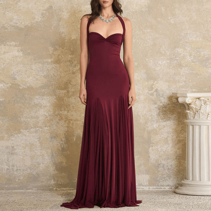 ✨Elegant Wrap Chest Backless Camisole Long Dress✨