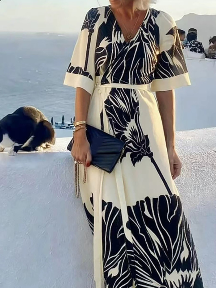 ✨Sexy V-Neck Lace Up Beach Long Dress✨