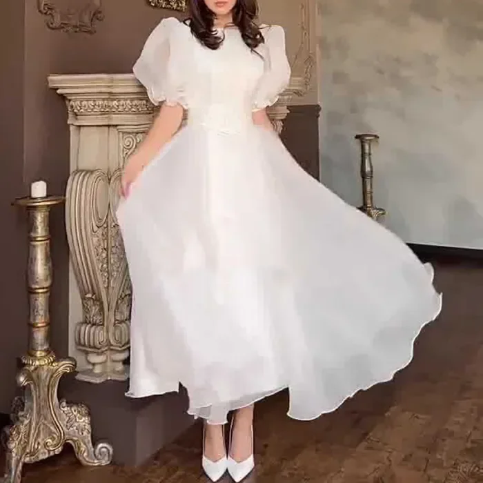 ✨Elegant O-Neck Mesh Formal Guest Dress✨