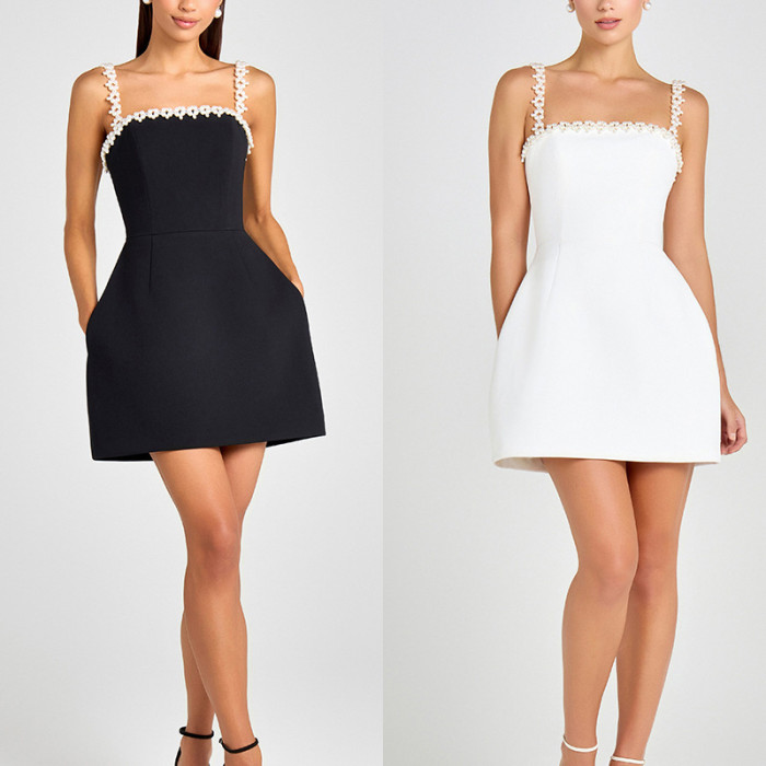 ✨Sexy Off Shoulder Pearl Patchwork Party Dress✨