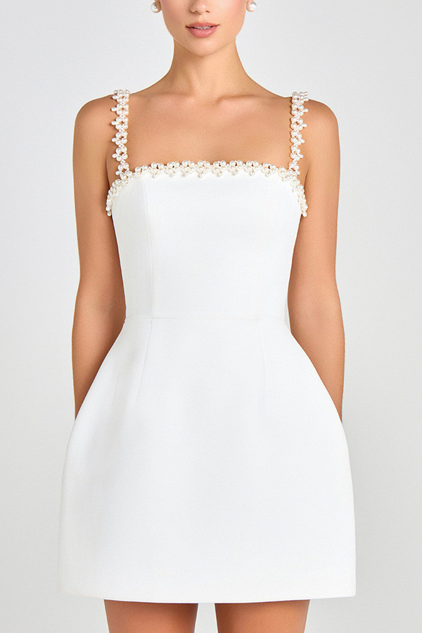 ✨Sexy Off Shoulder Pearl Patchwork Party Dress✨