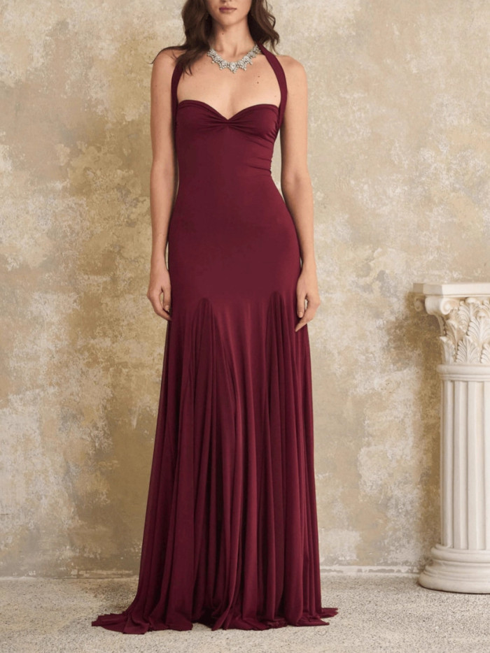 ✨Elegant Wrap Chest Backless Camisole Long Dress✨