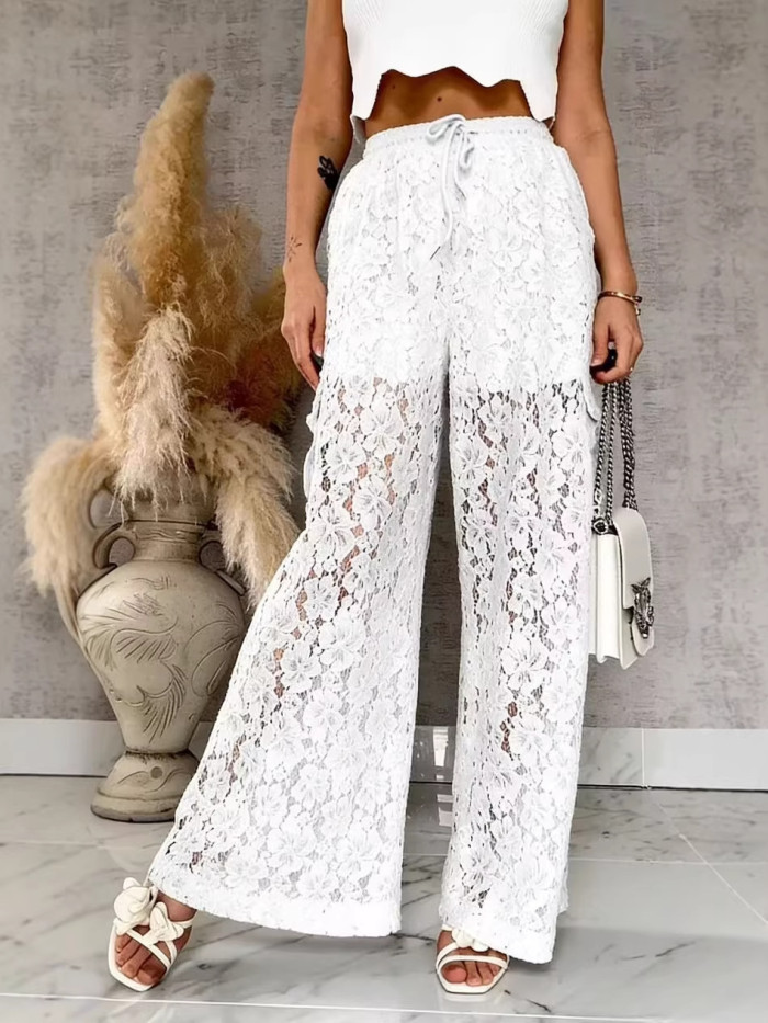 ✨Lace Perspective High Waist Beach Long Pants✨