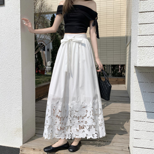 ✨High Waist Patchwork Lace A-Line Midi Skirt✨