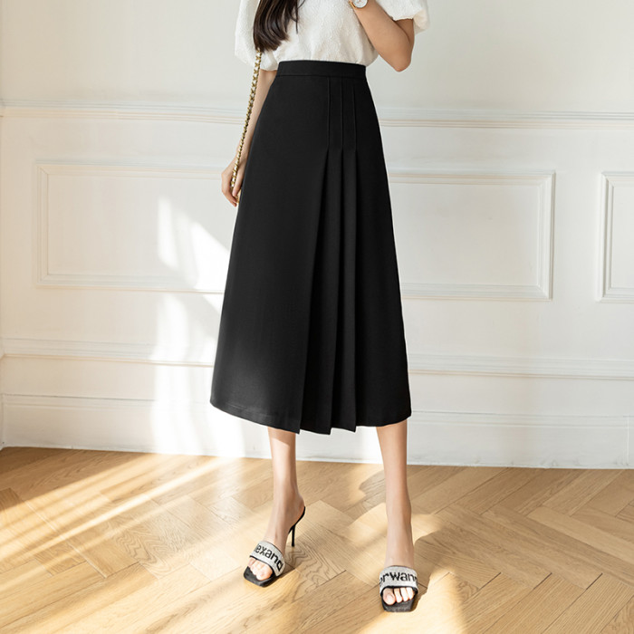 ✨Elegant High Waist Pleated Midi Skirt✨