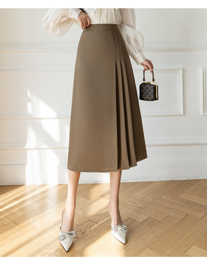 ✨Elegant High Waist Pleated Midi Skirt✨