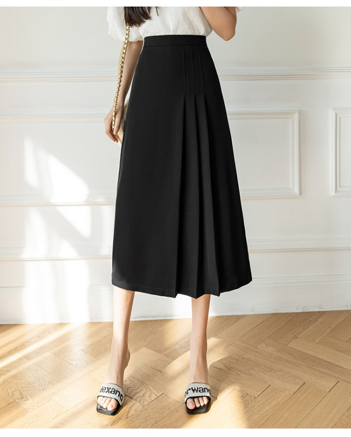 ✨Elegant High Waist Pleated Midi Skirt✨