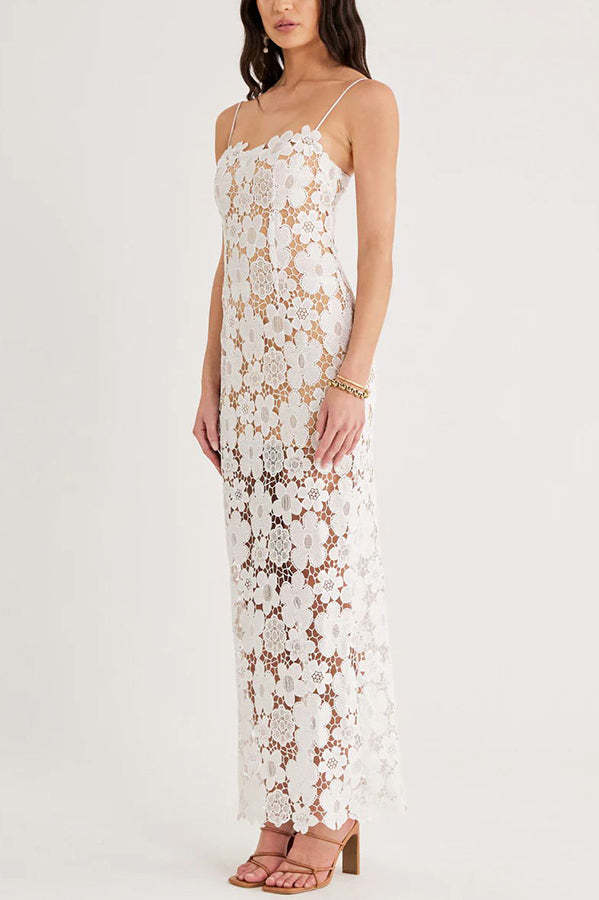 ✨Luxury Crochet Flower Lace Maxi Dress✨
