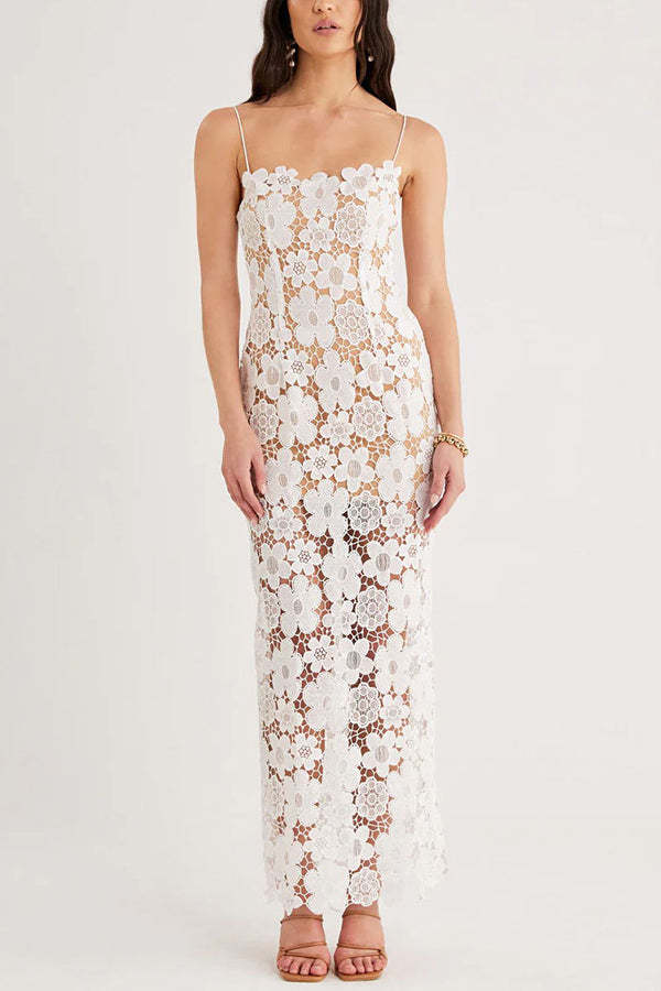 ✨Luxury Crochet Flower Lace Maxi Dress✨