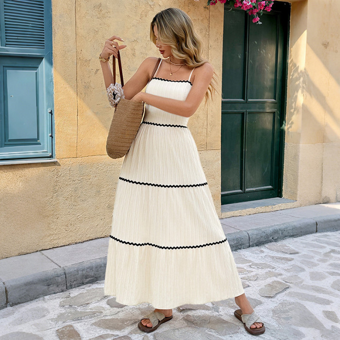 ✨Vintage Solid Slim A-Line Long Dress✨