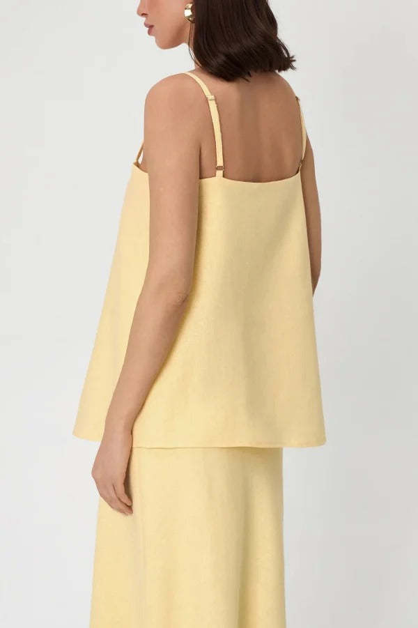 ✨Linen Blend Square Neck Camisole & Maxi Skirt Set✨