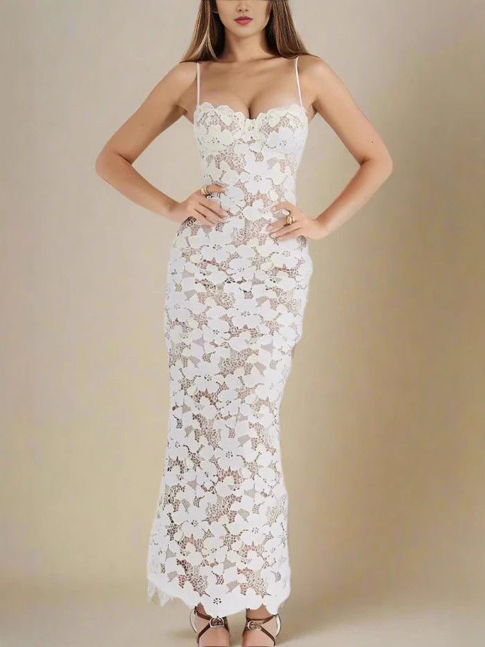 ✨Luxury Crochet Flower Lace Maxi Dress✨