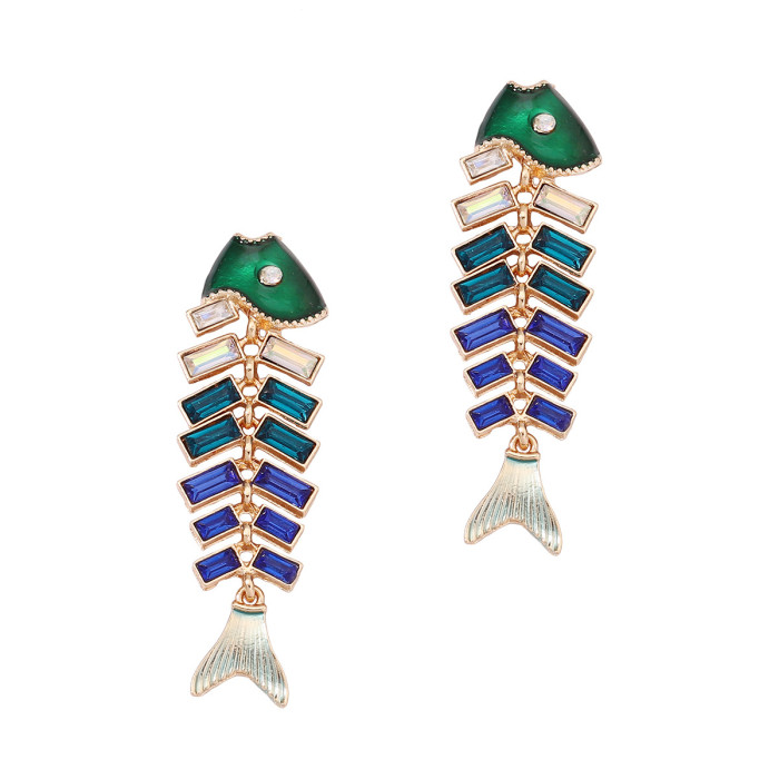 ✨Shiny Rhinestone Fish Bone Earrings✨