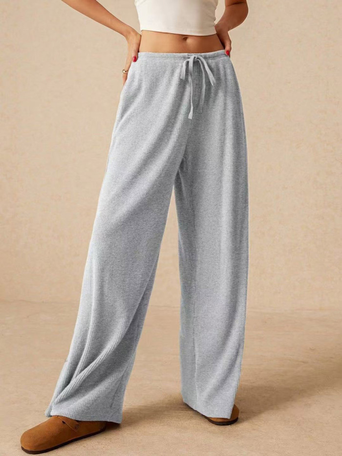 ✨Split-Joint Solid Drawstring Wide Leg Loose Pants✨