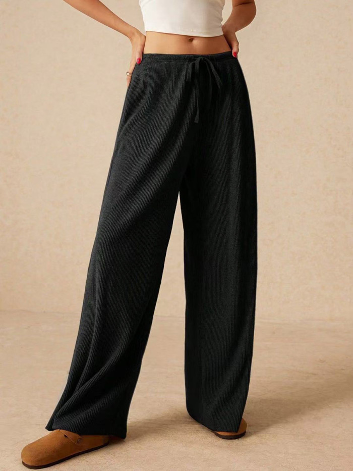 ✨Split-Joint Solid Drawstring Wide Leg Loose Pants✨