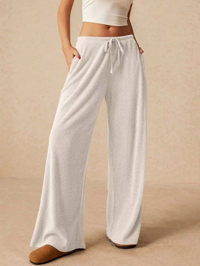 ✨Split-Joint Solid Drawstring Wide Leg Loose Pants✨