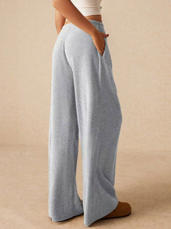 ✨Split-Joint Solid Drawstring Wide Leg Loose Pants✨