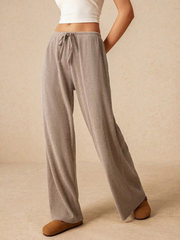 ✨Split-Joint Solid Drawstring Wide Leg Loose Pants✨