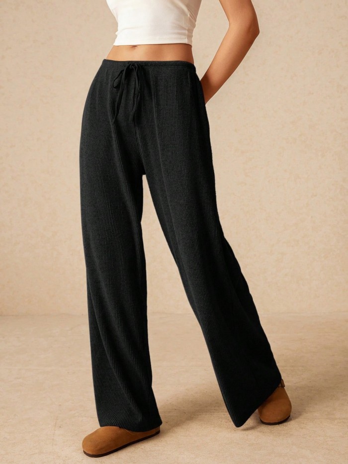 ✨Split-Joint Solid Drawstring Wide Leg Loose Pants✨
