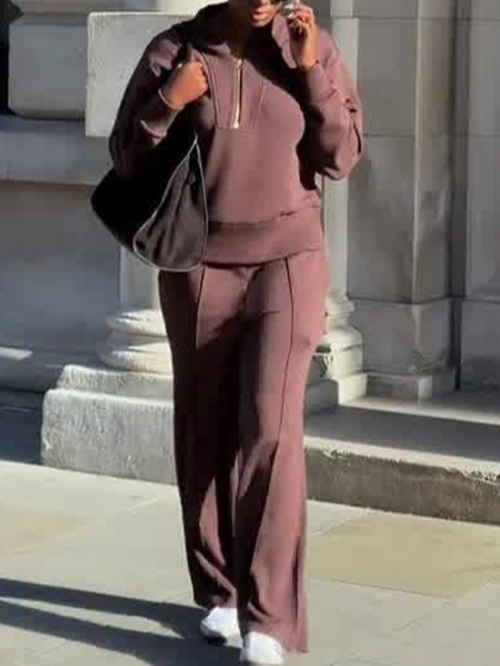 ✨Vintage Solid 2 Piece Long Sleeve Pullover & Pants Set✨