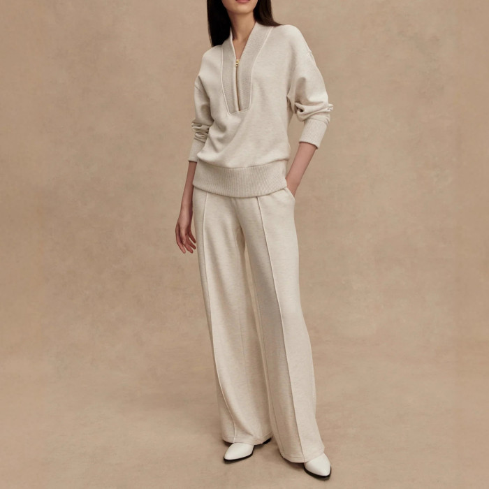 ✨Vintage Solid 2 Piece Long Sleeve Pullover & Pants Set✨