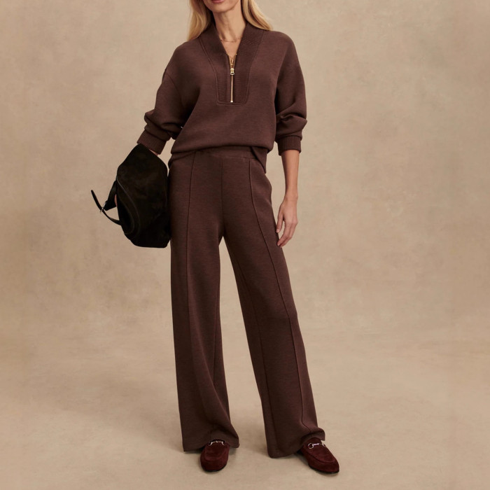 ✨Vintage Solid 2 Piece Long Sleeve Pullover & Pants Set✨
