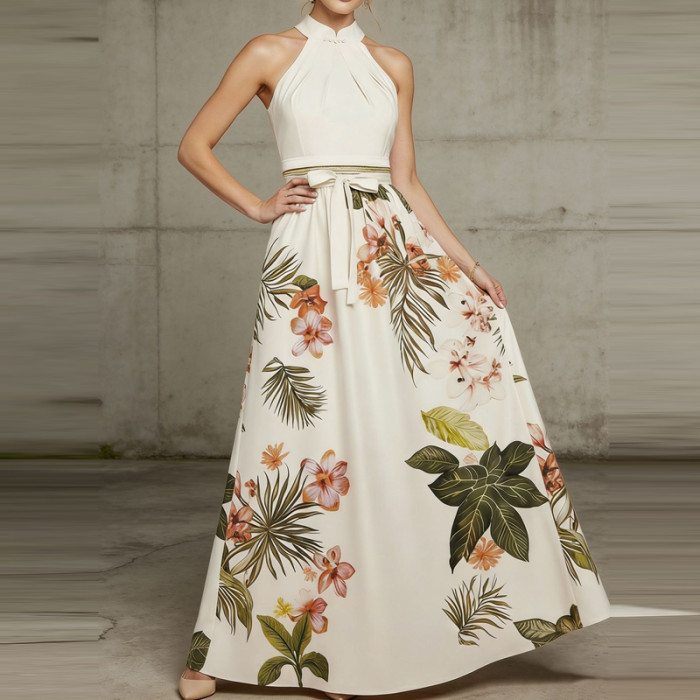 ✨Off Shoulder Floral Printed Pleated Maxi Dress✨