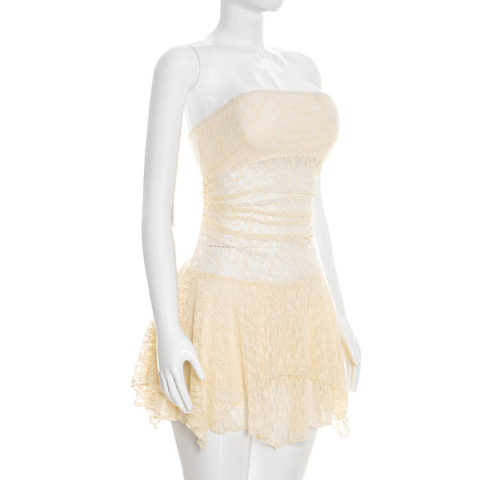 ✨Off Shoulder Lace Irregular Slim Party Mini Dress✨