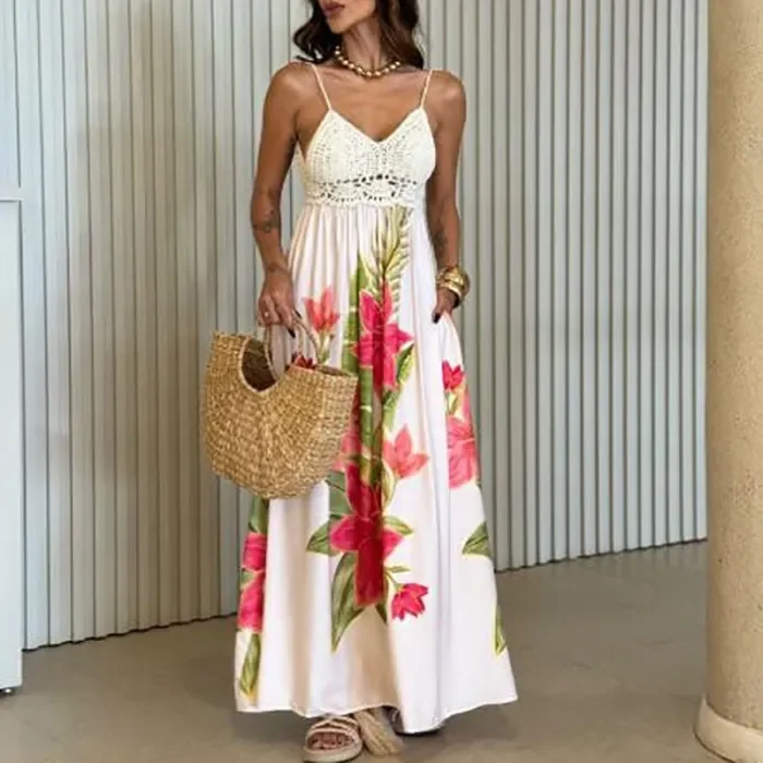 ✨Bohemian Print Halter Backless Beach Maxi Dress✨