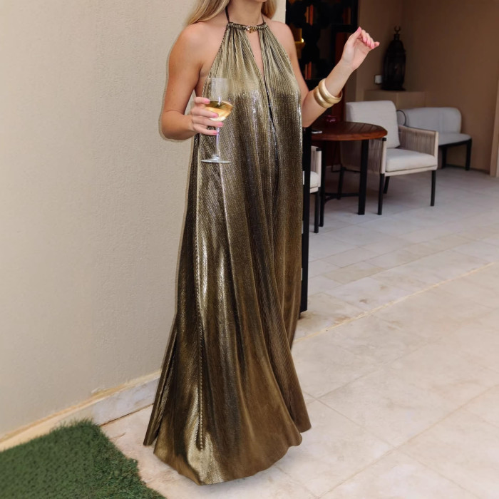 ✨Off Shoulder Halter Ruched Sleeveless Evening Dress✨