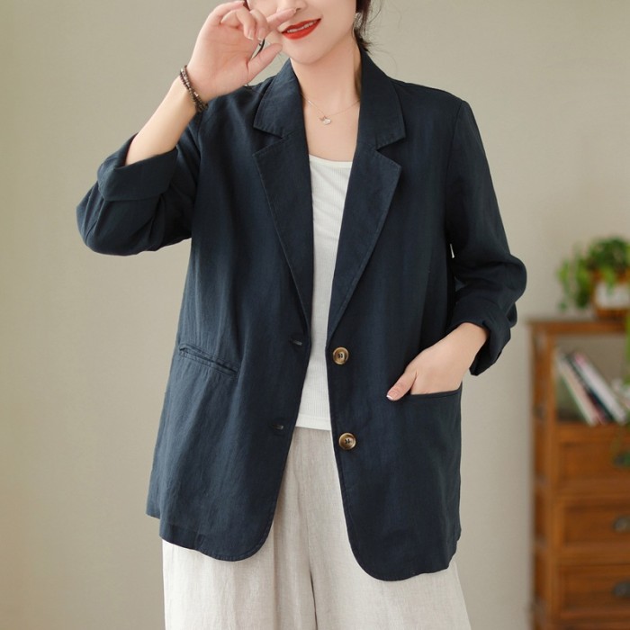 ✨Solid Color Collared Button Casual Blazer✨