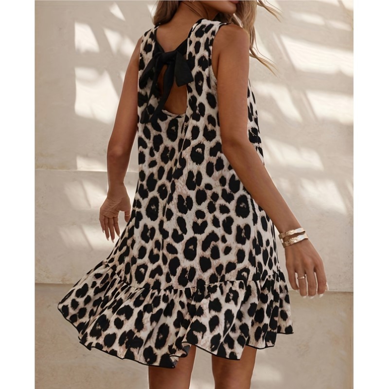 ✨Summer Leopard Print A-Line Midi Dress✨