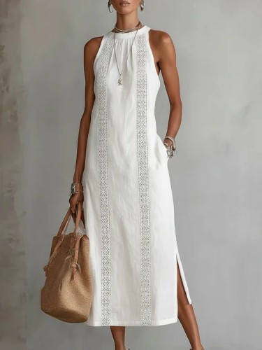 ✨Vintage Halter Lace Splicing Maxi Dress✨
