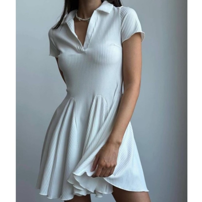 ✨ Solid Color Polo Collar Shirt Dress ✨