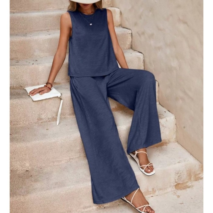 ✨ Sleeveless Solid Color Casual Two-Piece Set ✨