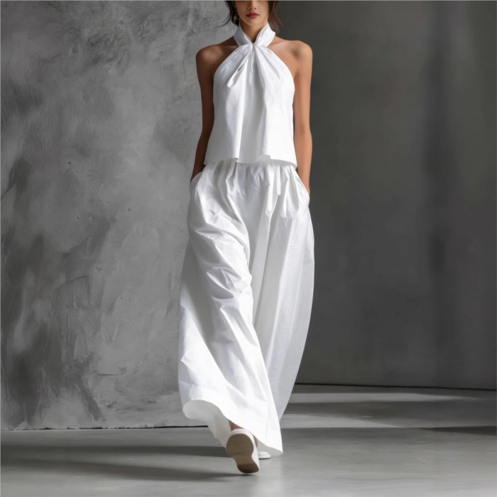 ✨ Halterneck Sleeveless & Wide-Leg Pants 2-Piece Set ✨