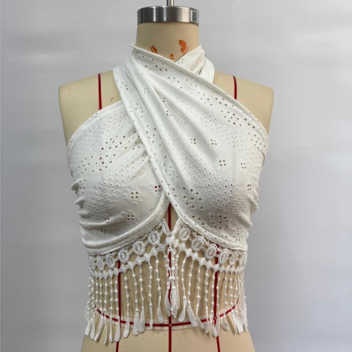 ✨ Lace Tassel Irregular Tube Top ✨