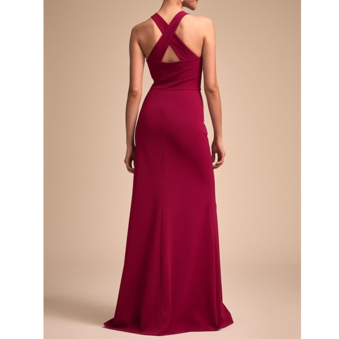 ✨ Bow Open Back Halter Evening Dress ✨
