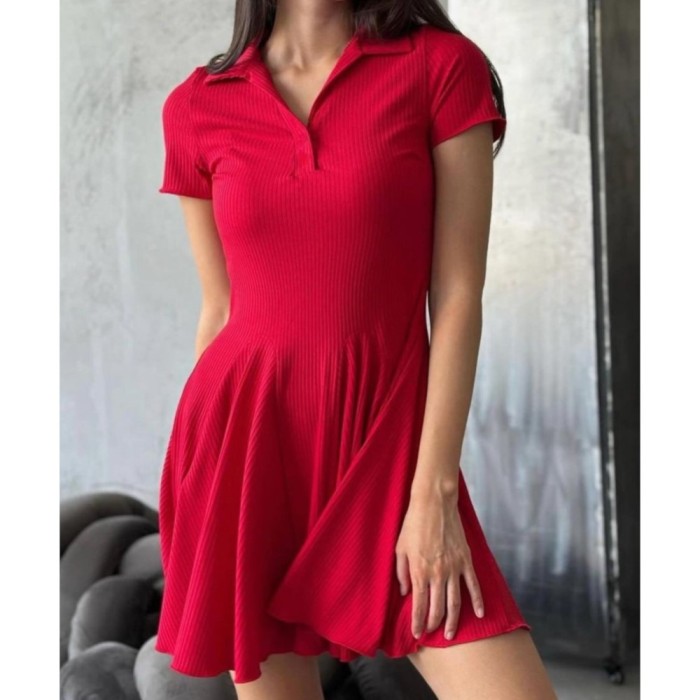 ✨ Solid Color Polo Collar Shirt Dress ✨